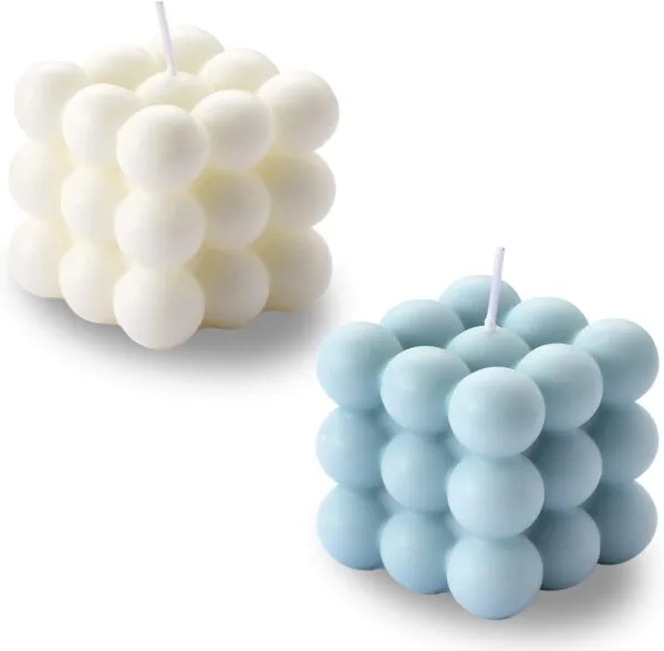 Bubble Cube Soy Wax Candles Set 2 Pieces
