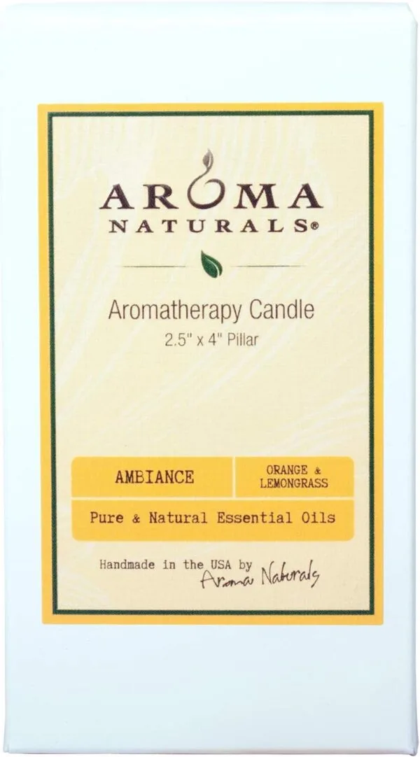 Aroma Naturals Essential Oil Orange and Lemongrass Candle - Image 3
