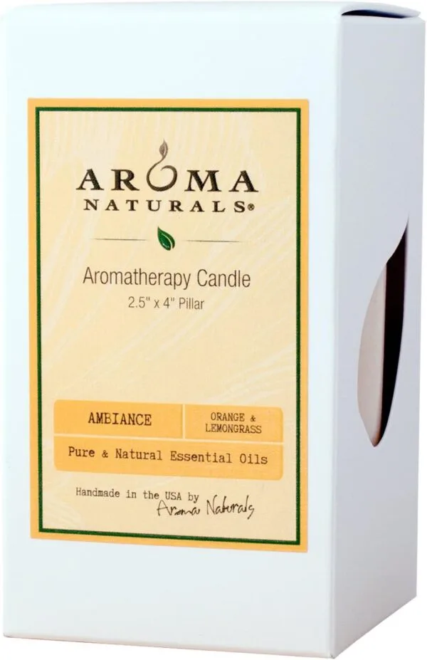 Aroma Naturals Essential Oil Orange and Lemongrass Candle - Image 2